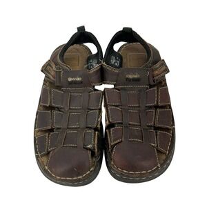 Thom McAn Shoes Mens Size 10‎ Poron4000 Brown Fisherman Sandals Comfort Leather